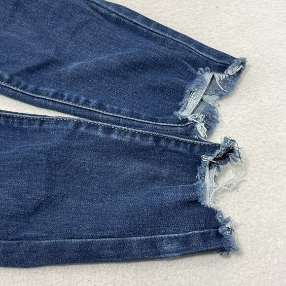 Kancan Skinny Jeans Women Size 5/26 Button Fly High Waist Raw Rag Distress Torn - Picture 6 of 10